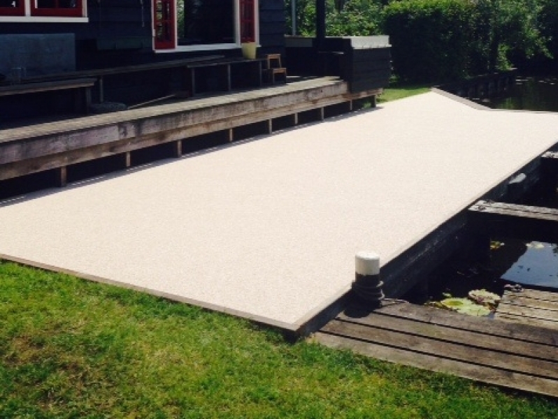 Marmerstone vloer buiten terras Loosdrecht